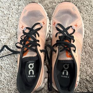 On Running Cloud X Women's Shoes - Peach and Black